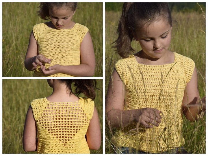 + SONA + Sommershirt häkeln, ab Größe 74- 56 Damen mit raffiniertem Rückenmuster, auch jedes andere Garn ist möglich, Häkelshirt