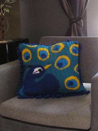 True Colours Peacock Cushion Knitting Pattern