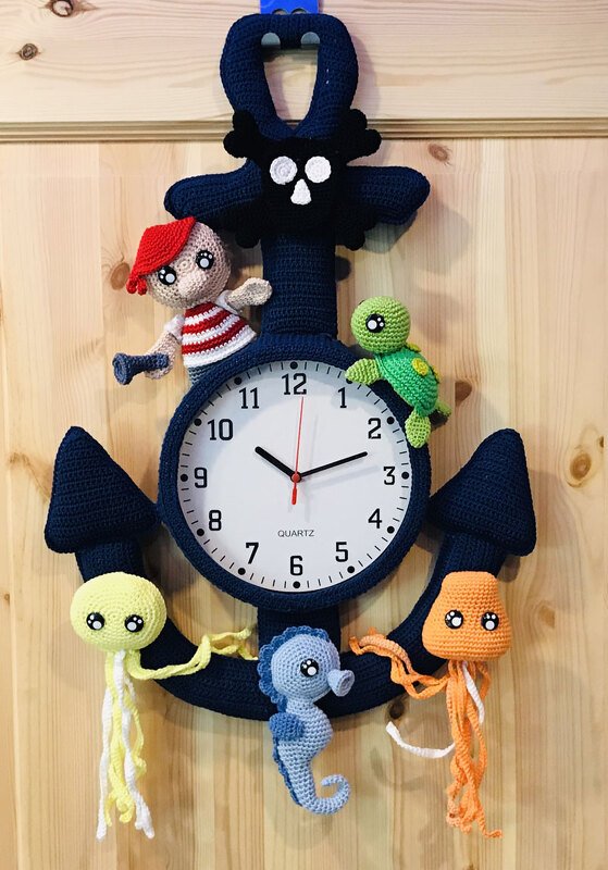 Yazzie´s Wanduhren: EDITION "Käpt´n Clock" XXL mit Meerestieren - Bild 2