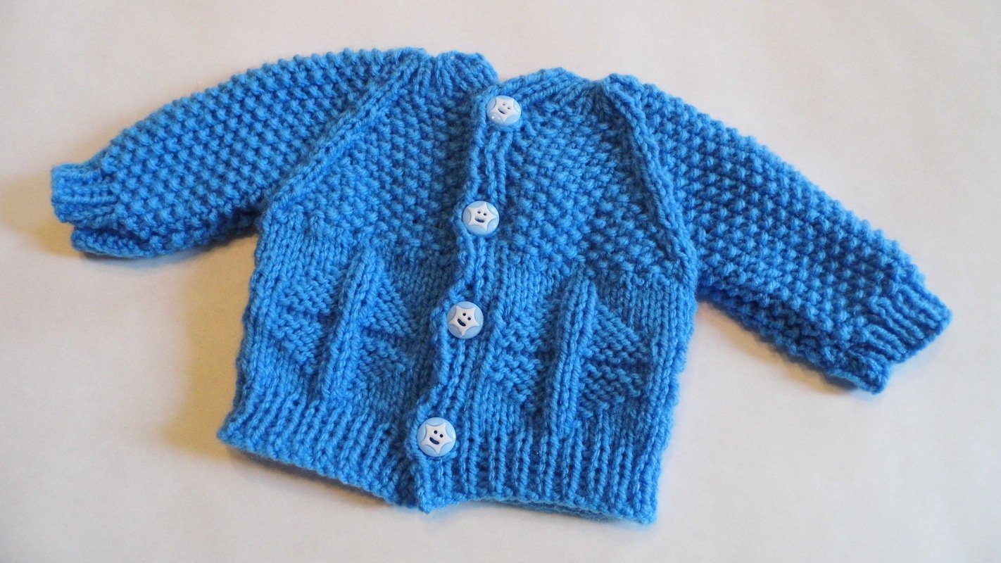 Strickamleitung Puppengarnitur Raglan Blau Gr. 42/45 - Bild 7