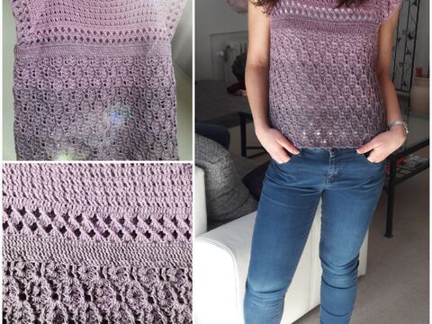 Häkelanleitung für das Tunika-Shirt "Purple Heart"