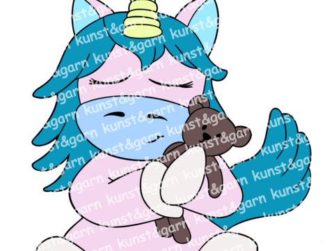 Plotterdatei Einhorn Leyla kuschelt
