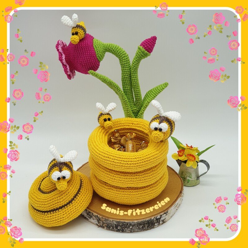 Häkelanleitung Bienchen mit Bienenhäuschen - Bild 3