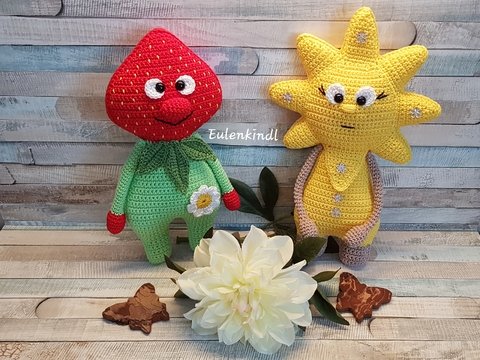 Sparset Häkelanleitungen Sonnenschein "Ella" + Erdbeerchen "Emil"