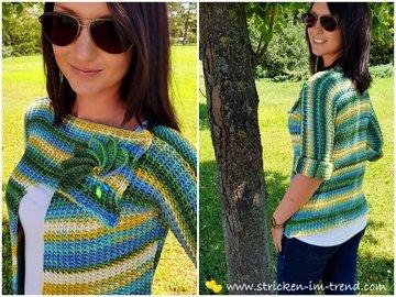 Strickanleitung für Sommerweste mit Blumendekor | Strickweste TONDO #3