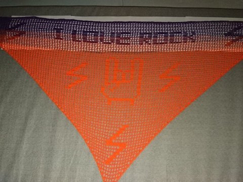 Motivtuch "IloveRock", Dreieckstuch, Häkelanleitung