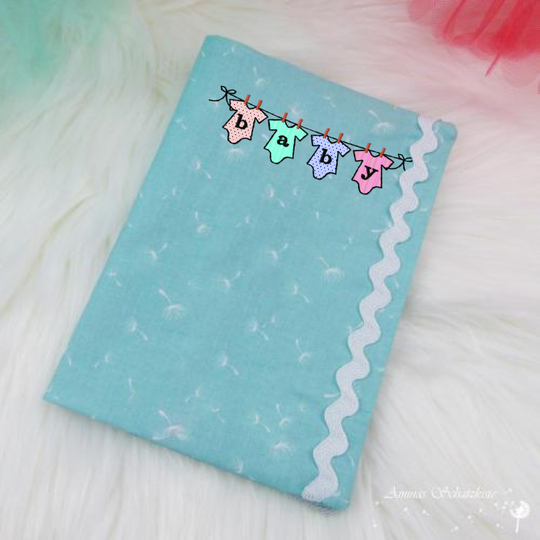 Stickdatei Babybody Wäscheleine 18cm x 13 cm