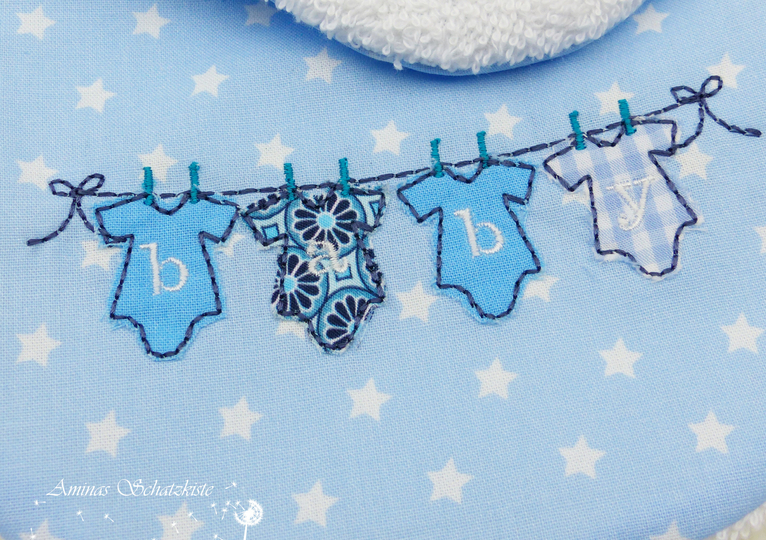 Stickdatei Babybody Wäscheleine 18cm x 13 cm