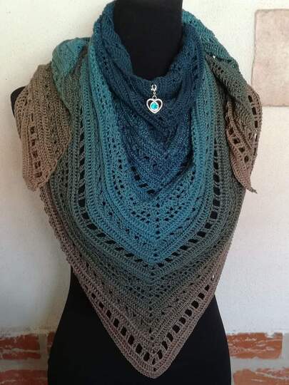 Tuch Inge häkeln Dreieckstuch Schultertuch Häkeltuch