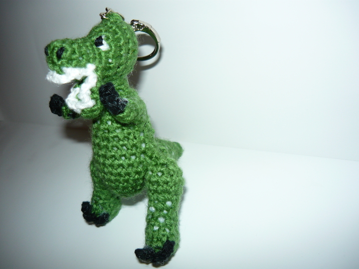 Häkelanleitung T-Rex Schlüsselanhänger