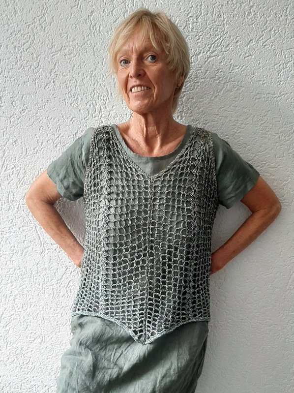 Sommertop, Netzshirt, Tunika "Zackig vernetzt", alle Größen - Bild 4