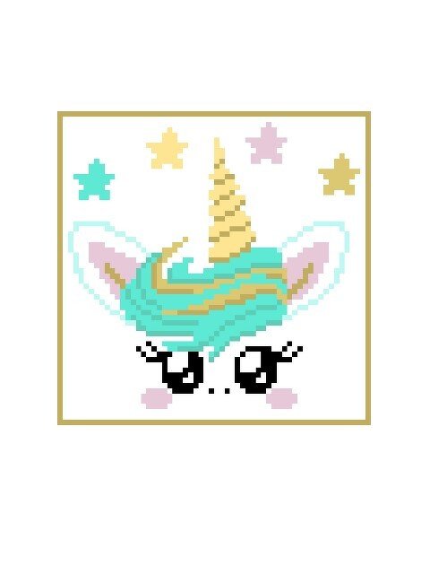 Häkelmuster * Unicorn - BABY-EINHORN * Grafik für Fm Decke od. Kissen