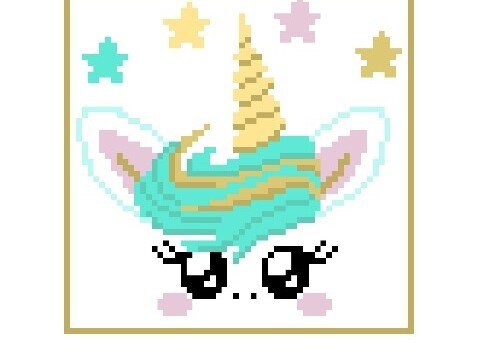 Häkelmuster * Unicorn - BABY-EINHORN * Grafik für Fm Decke od. Kissen