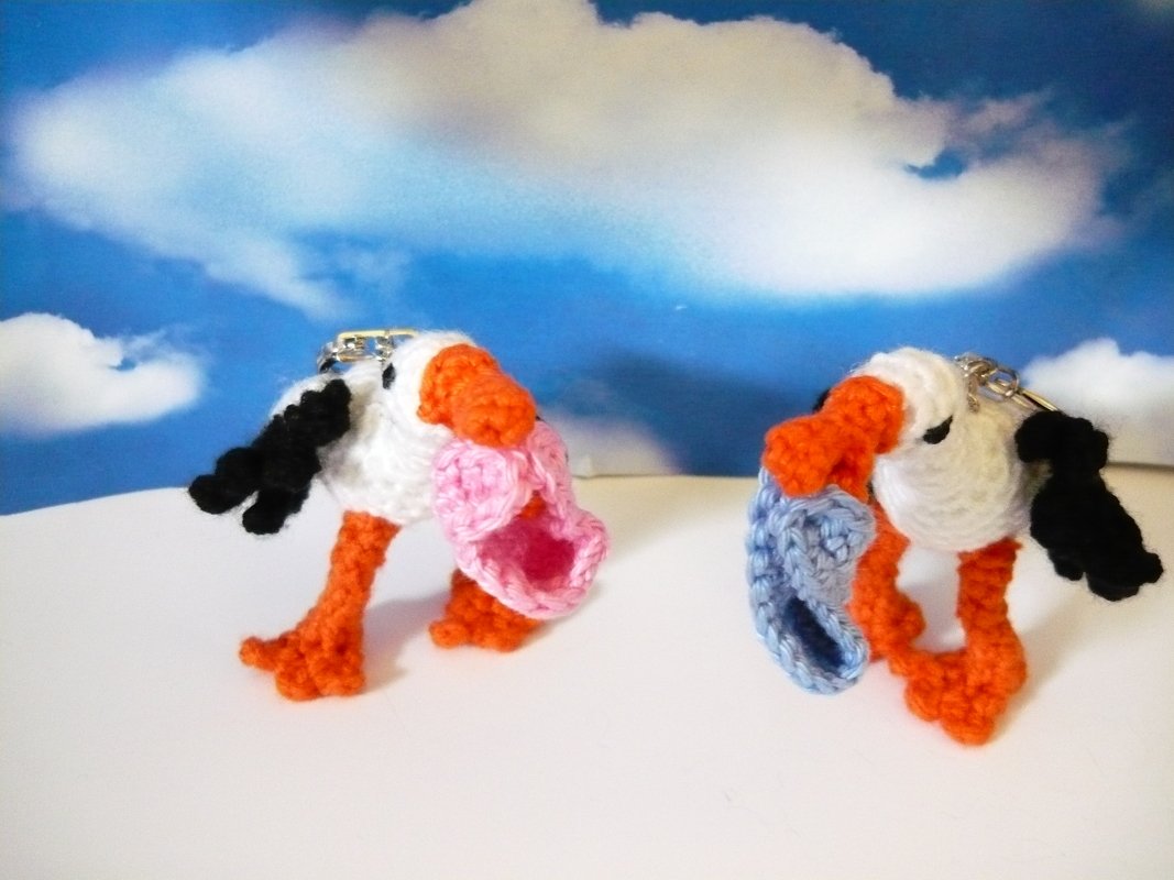 Häkelanleitung Storch Schlüsselanhänger