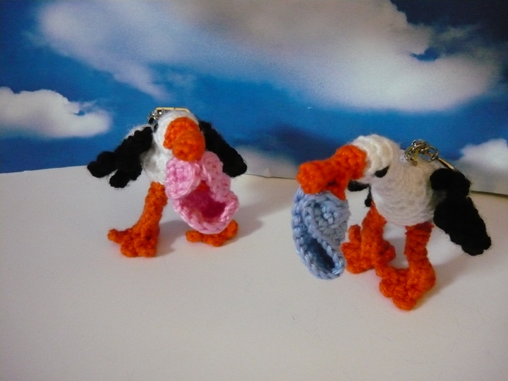 Häkelanleitung Storch Schlüsselanhänger