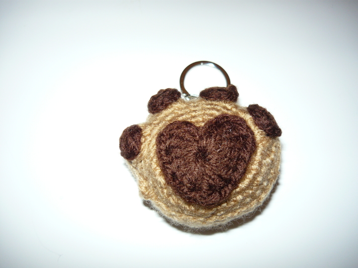 Häkelanleitung Pfote Schlüsselanhänger