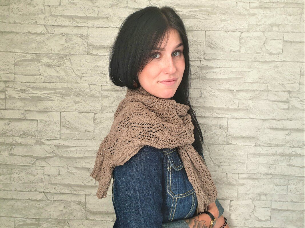 154 Strickanleitung Sommerschal mit Lochmuster - Bild 2