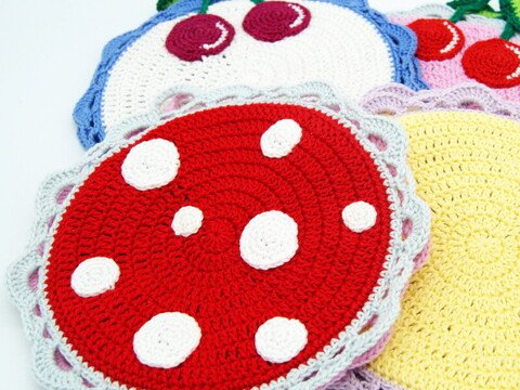 Anleitung Toplappen Kirschen und Fliegenpilz, gehäkelt