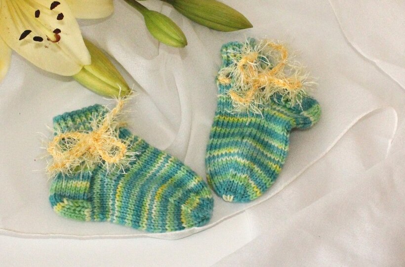 Strickanleitung Baby-Sneaker-Socken, Sohlenlänge ca. 10 cm