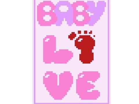 Häkelmuster * BABY LOVE GirL * Grafik für Fm Decke