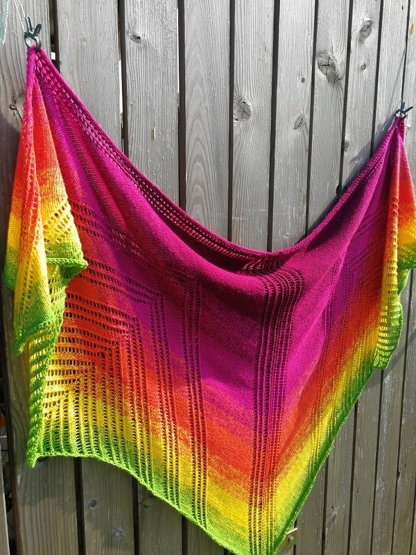 Strickanleitung "Summersplash" 5-eckiges Tuch