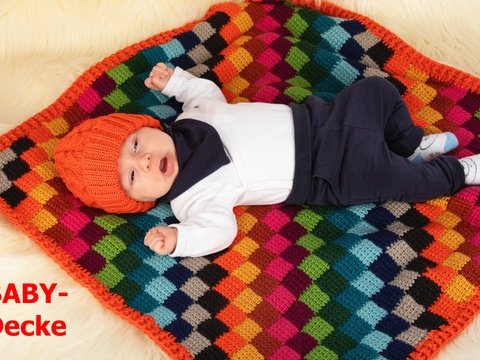 Babydecke Entrelac aus Woolly Hugs CHARITY