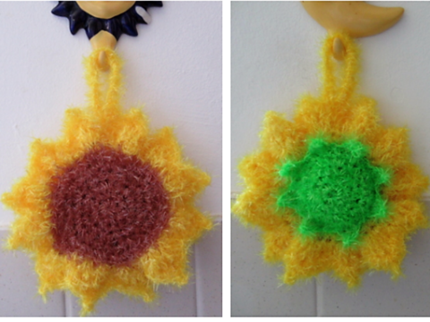 Häkelanleitung Spülschwamm Sonnenblume