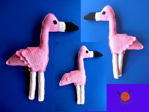 Flamingo Kissen, Häkelanleitung in Deutsch