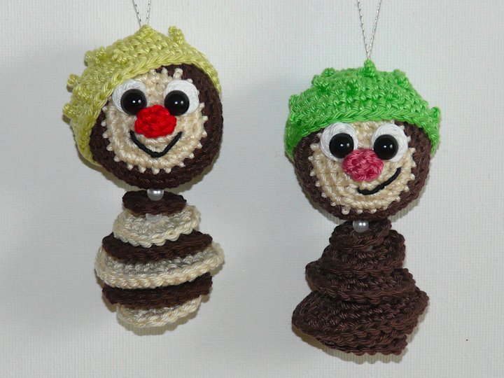 Häkelanleitung Herbstanhänger Eichel und Kastanie