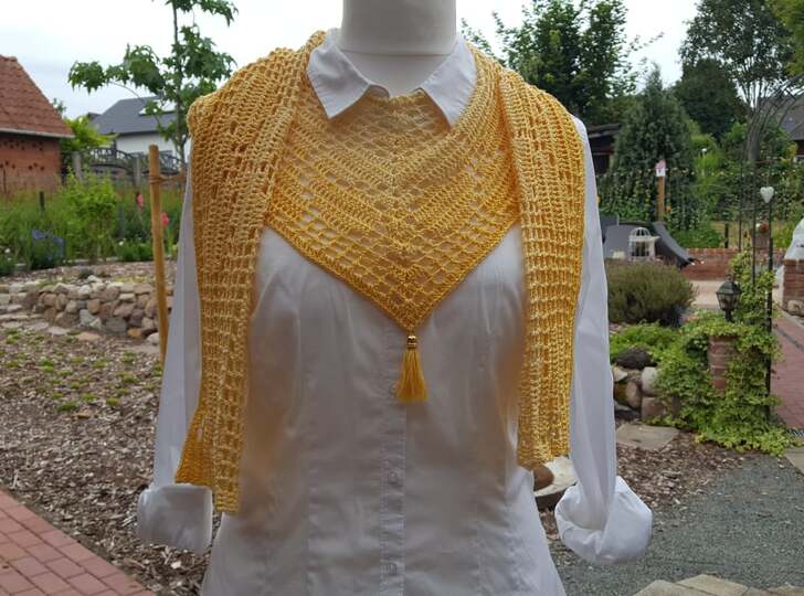 Häkelanleitung - V-Schal "Flowers"