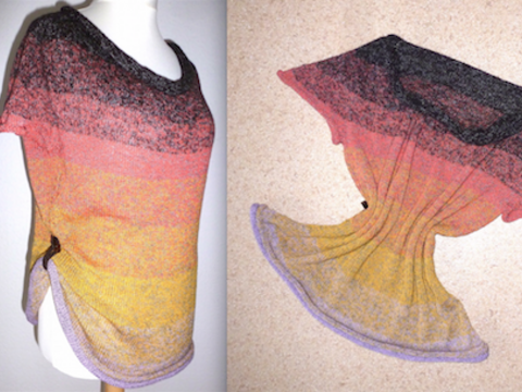Rolling Flow - Wasserfall-Tunika aus Farbverlaufsgarn