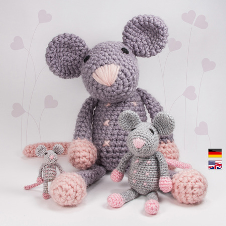 Rat 'Rosalie' • LuckyTwins • Amigurumi crochet pattern (3 sizes)