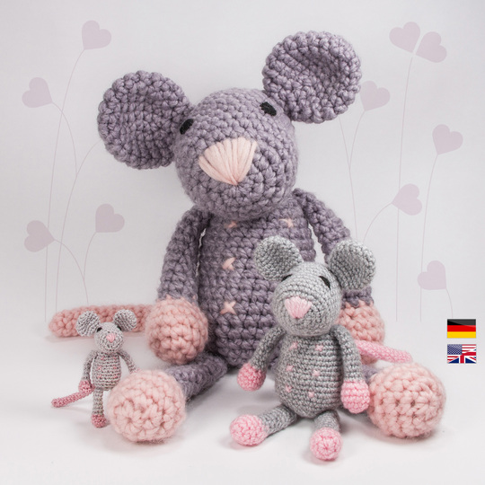 Rat 'Rosalie' &bull; LuckyTwins &bull; Amigurumi crochet pattern (3 sizes)