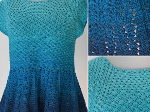 Häkelanleitung Tunika "Regentanz", Größe XS-XXL, leicht anzupassen