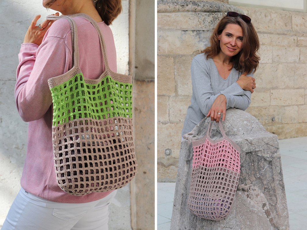 Einkaufsnetz, Tasche, Shopper "Caro-Line" - Häkelanleitung