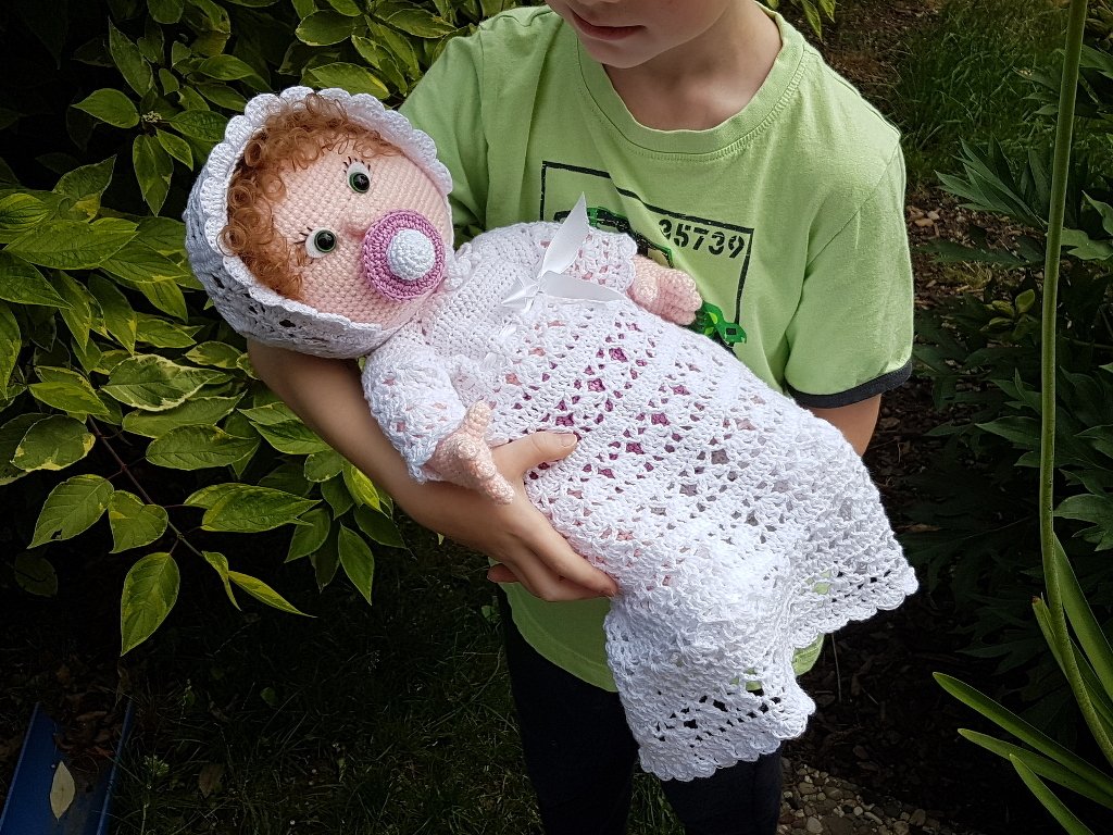 Häkelanleitung, Taufe Baby Emmi