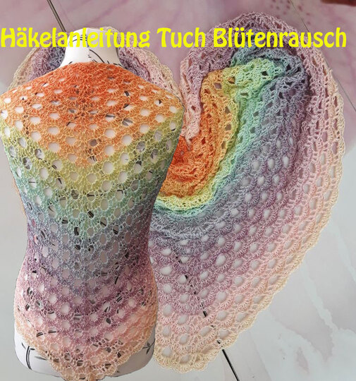 Häkelanleitung Dreieckstuch Blütenrausch