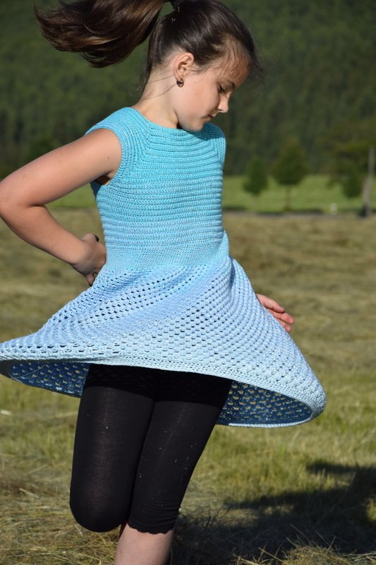 - MAISIE - Vokuhilakleid ab Größe 116-146 häkeln, Sommerkleid, Häkelkleid, Kleid, aus einem Bobbel im RVO - Bild 3