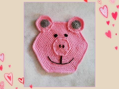 Häkelanleitung Topflappen Schweinchen