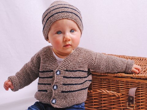 Strickanleitung Babyjacke und Mütze Luis & Luisa von 3 bis 24 Monaten