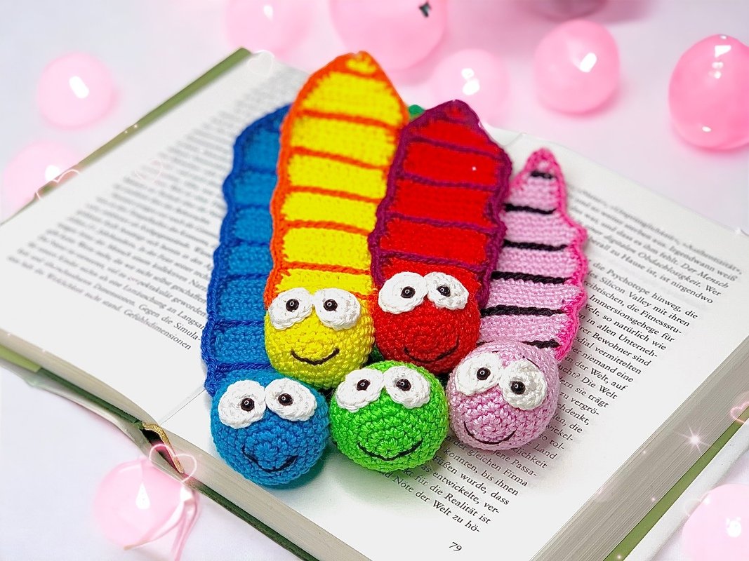 Bookworm Bookmarker - Crochet Pattern