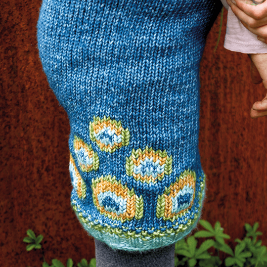 Mädchen Rock Pfau - Strickanleitung Größe 122/128 - bis 134 für kleine Pfauendamen