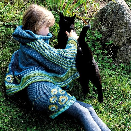 Mädchen Rock Pfau - Strickanleitung Größe 122/128 - bis 134 für kleine Pfauendamen