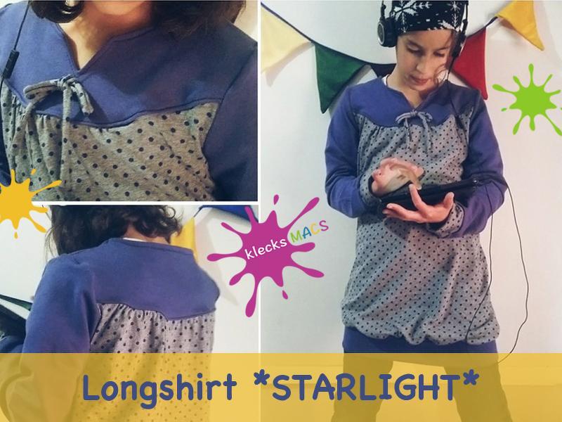 Mädchen Shirt *STARLIGHT* von klecksMACS - Nähanleitung