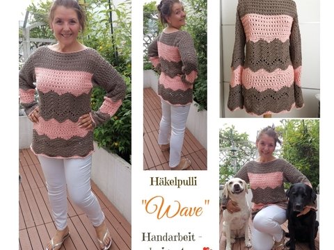 Häkelpulli "Wave" für alle Größen geeignet