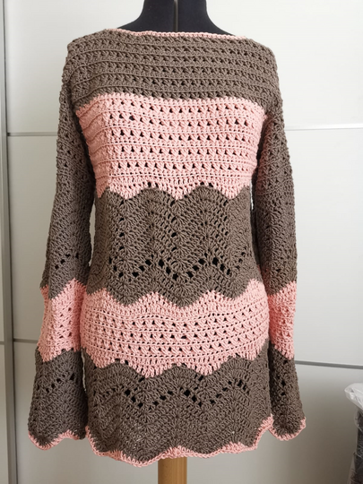 Häkelpulli "Wave" für alle Größen geeignet