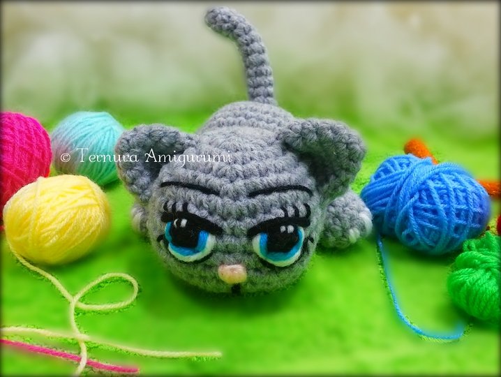 Häkelanleitung Kally, das süße Kätzchen PDF ternura amigurumi english deutsch- dutch