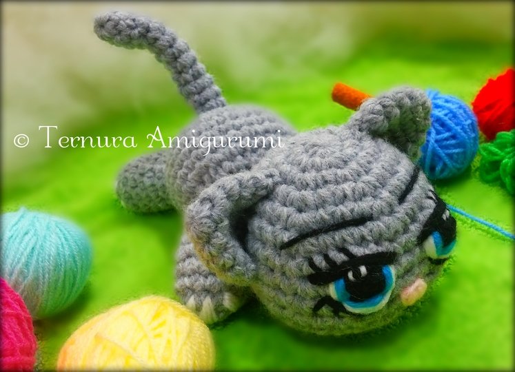 Häkelanleitung Kally, das süße Kätzchen PDF ternura amigurumi english deutsch- dutch
