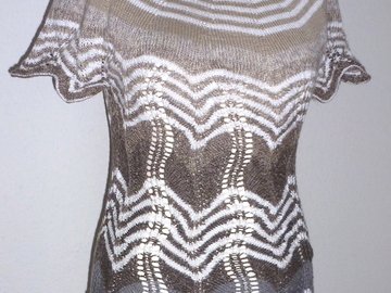 ZigZag Safari - Sommershirt aus Farbverlaufsgarn mit unifarbenem Garn