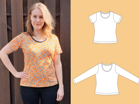 Maja – Figurbetontes Jersey-Shirt Damen, 4 Ärmellängen, BU 80-116, A4+A0